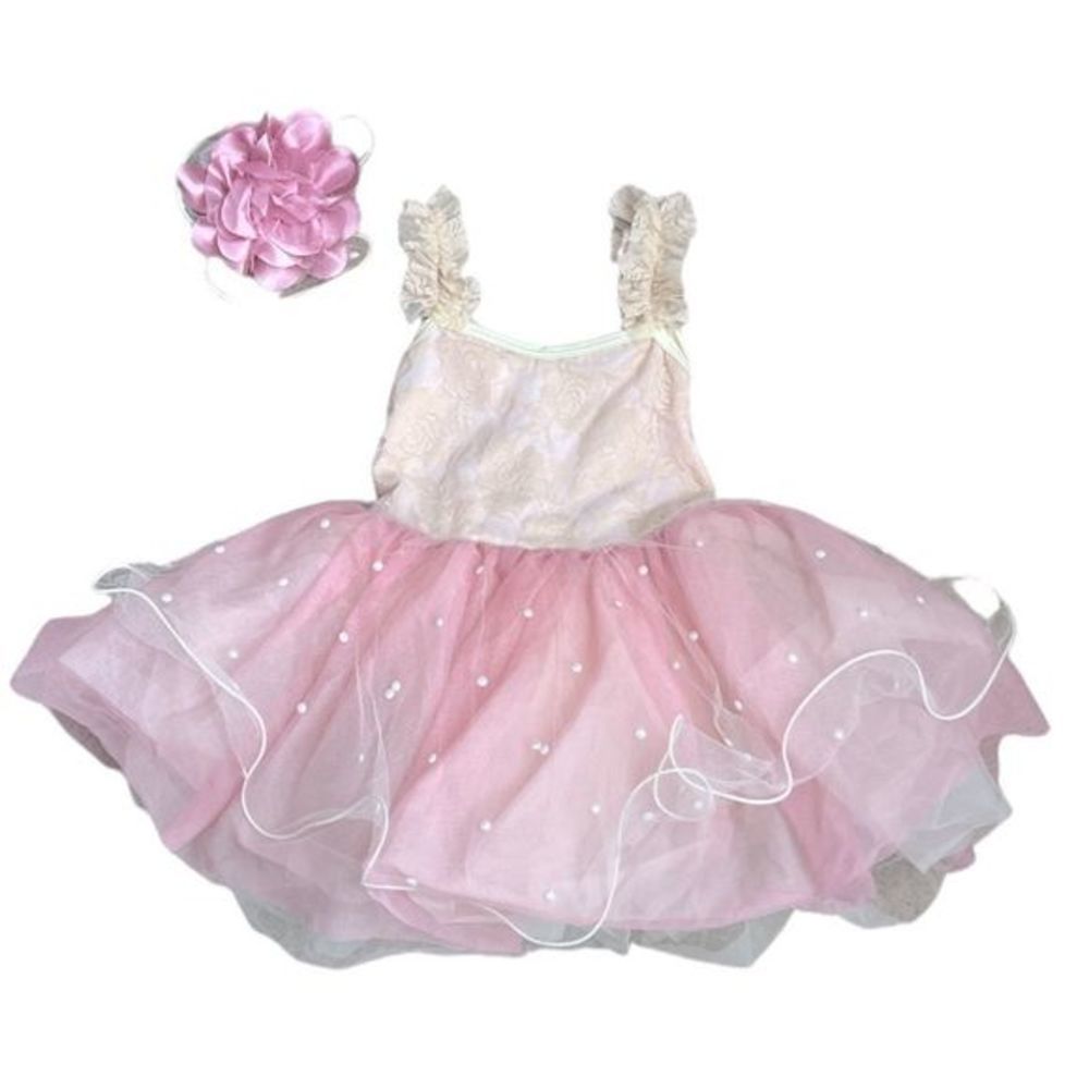 Curtain Call Girls Pink Floral Lace Tutu Ballet Dance Costume‎ CXS